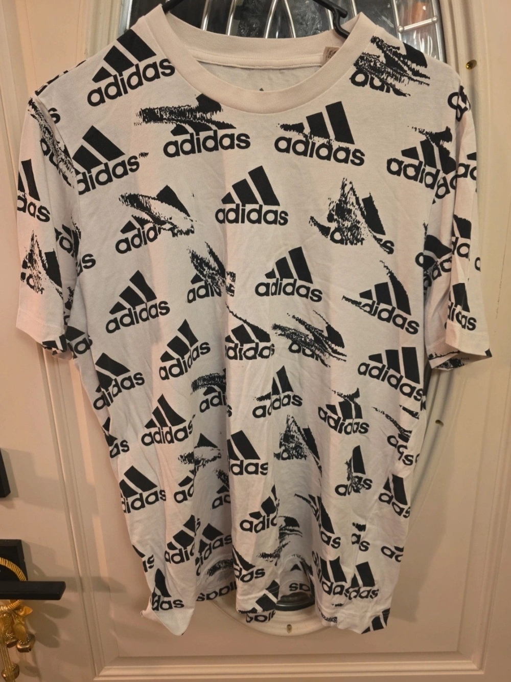 adidas White Short-Sleeve Graphic Logo Tee